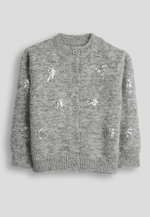 Pop Candy - Melange cardigan with sequin embellishments - grey
