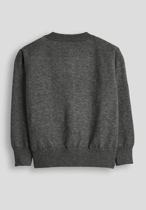 Pop Candy - Melange cardigan with silver thread bows - dark grey