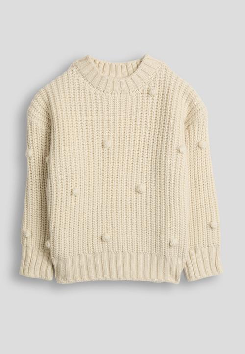 Pop Candy - Pom pom knit jumper - light beige