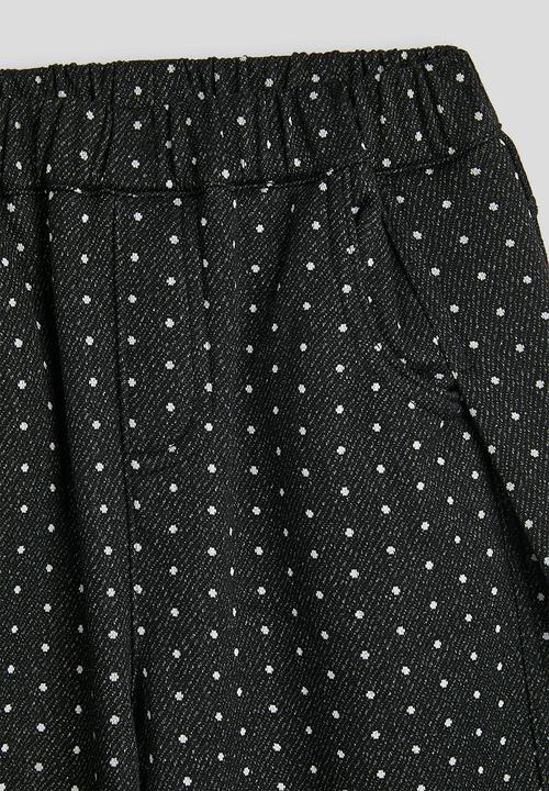 Pop Candy - Polka printed wide leg pants - black