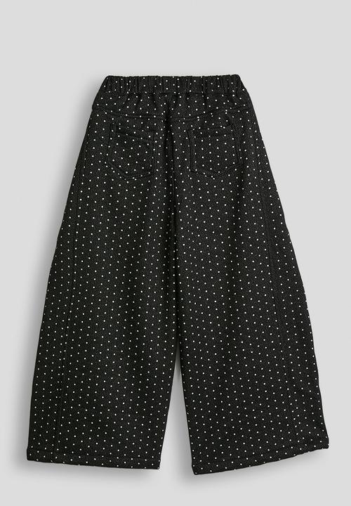 Pop Candy - Polka printed wide leg pants - black