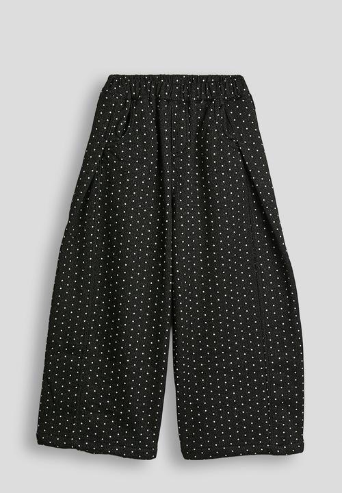 Pop Candy - Polka printed wide leg pants - black