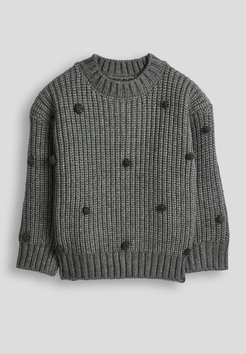 Pop Candy - Pom pom knit jumper - grey