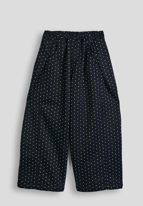 Pop Candy - Polka printed wide leg pants - navy
