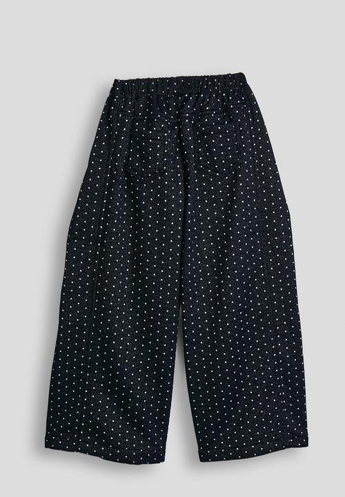 Pop Candy - Polka printed wide leg pants - navy