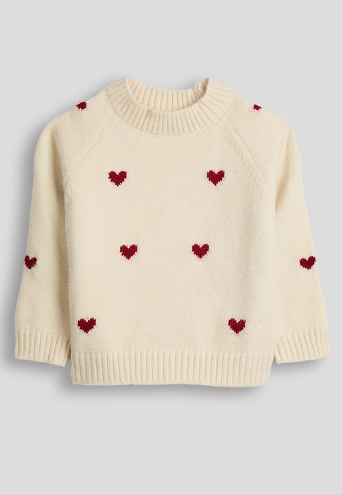 Pop Candy - Knit heart printed jumper - cream
