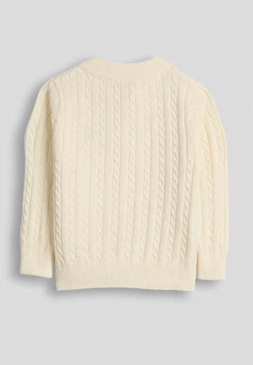 Pop Candy - Cable-knit high neck cardigan - cream/bow