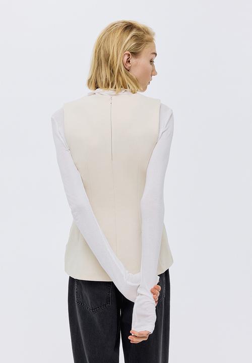 H&M - Ponte di roma peplum top - light beige