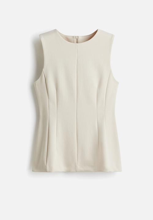 H&M - Ponte di roma peplum top - light beige