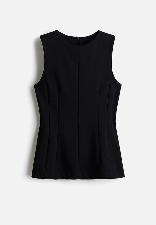 H&M - Ponte di roma peplum top - black
