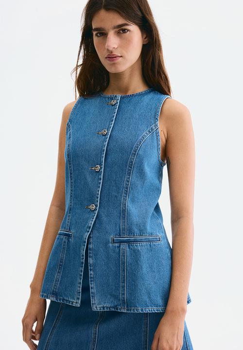 H&M - Denim waistcoat - denim blue
