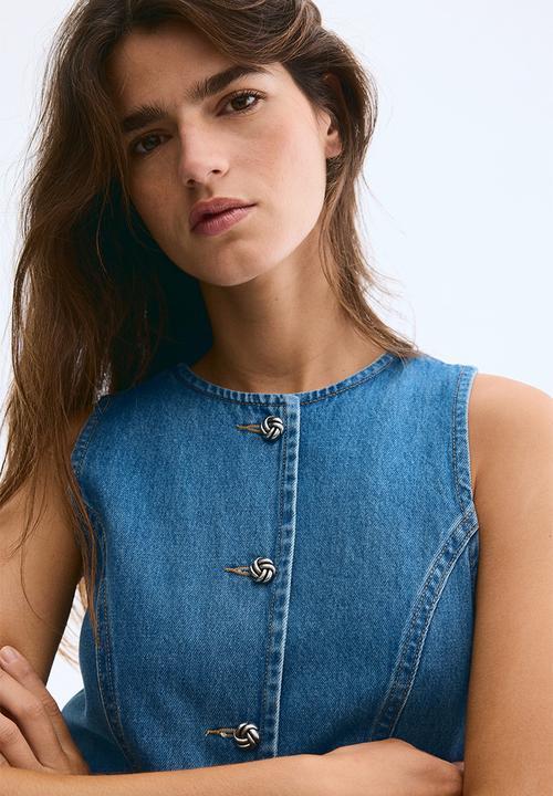 H&M - Denim waistcoat - denim blue