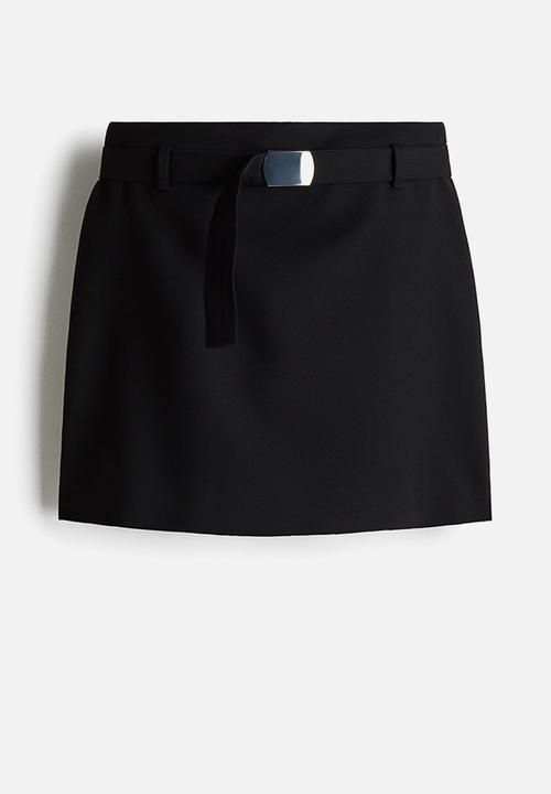 H&M - Belted mini skirt - black