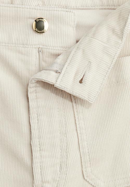H&M - Flared corduroy trousers - light beige