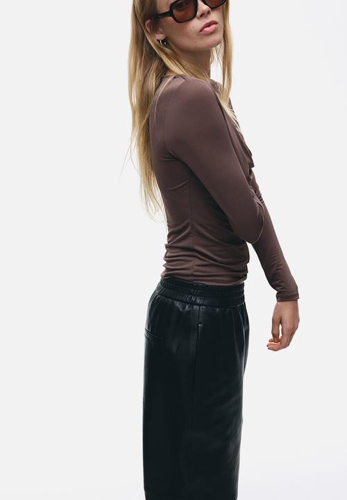 H&M - Cowl neck top - dark mole