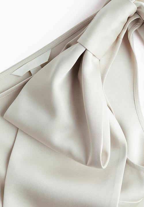 H&M - Bow-detail one-shoulder top - cream
