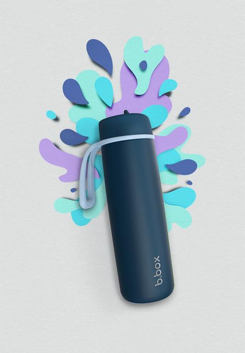 b.box - Insulated Flip Top Bottle 690Ml - Midnight