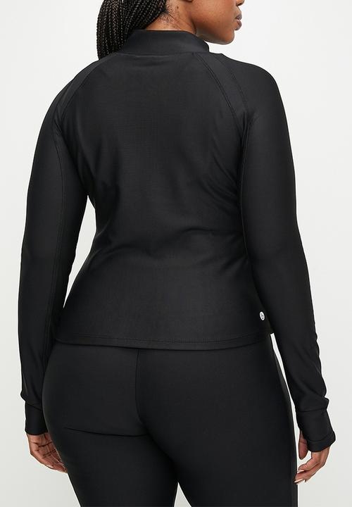Cotton On - Plus Fleece Lined Zip Thru Long Sleeve - Black