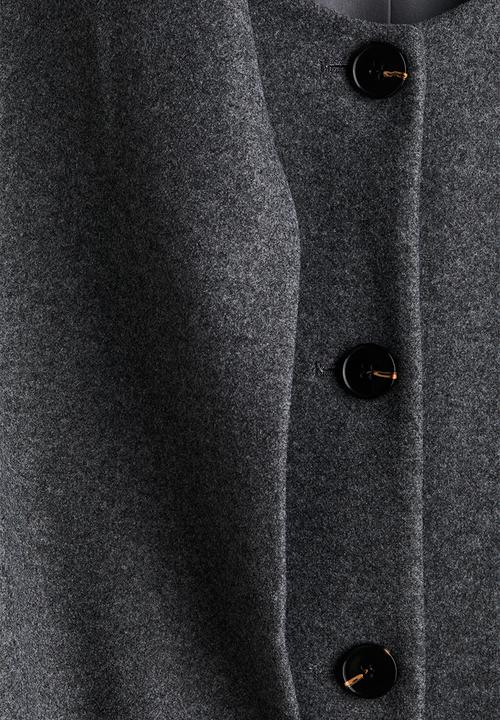 H&M - Scarf-detail coat - dark grey