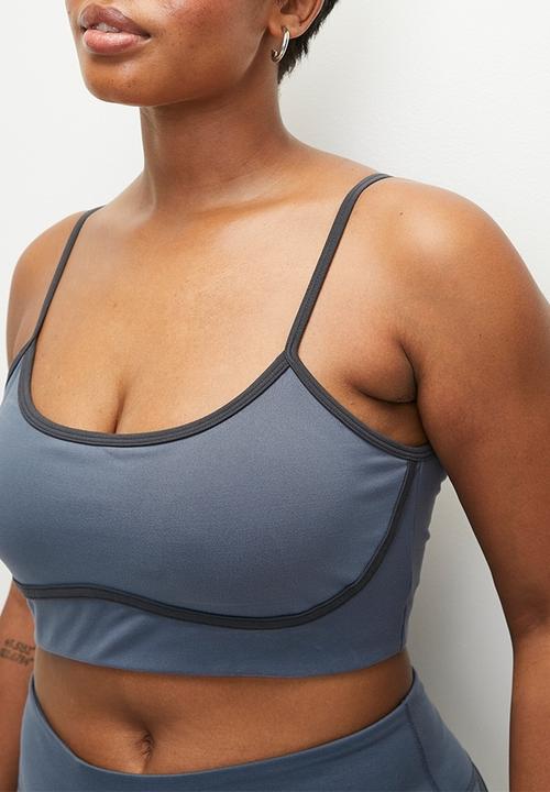Cotton On - Plus Ultra Soft Contour Crop - Folkstone Grey/Element Blue