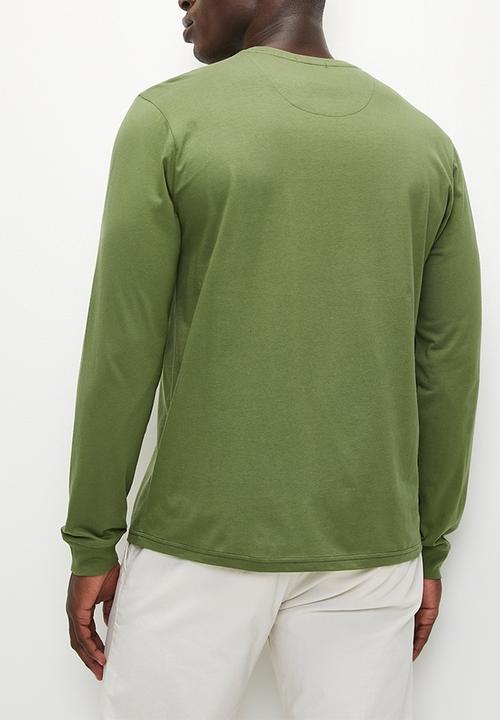 POLO - Mens Essential Crew Neck Long sleeve Tee - Fatigue