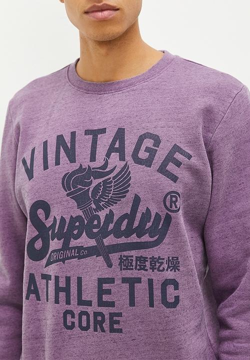 Superdry. - College scripted graphic crew - purple