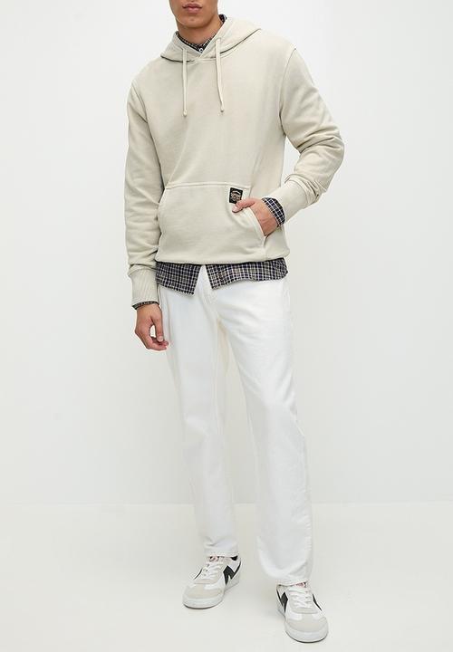 Superdry. - Contrast Stitch Relaxed Hoodie - Washed Pelican Beige