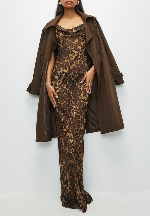VELVET - Animal Maxi Slip Dress - Leopard