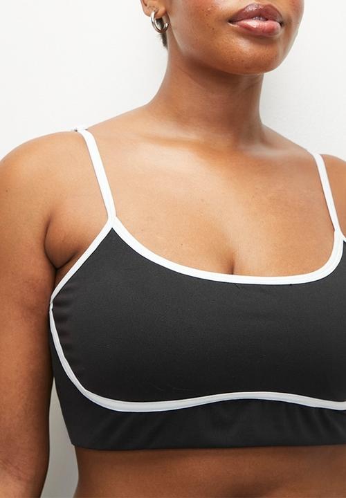 Cotton On - Plus Ultra Soft Contour Crop - Black/White