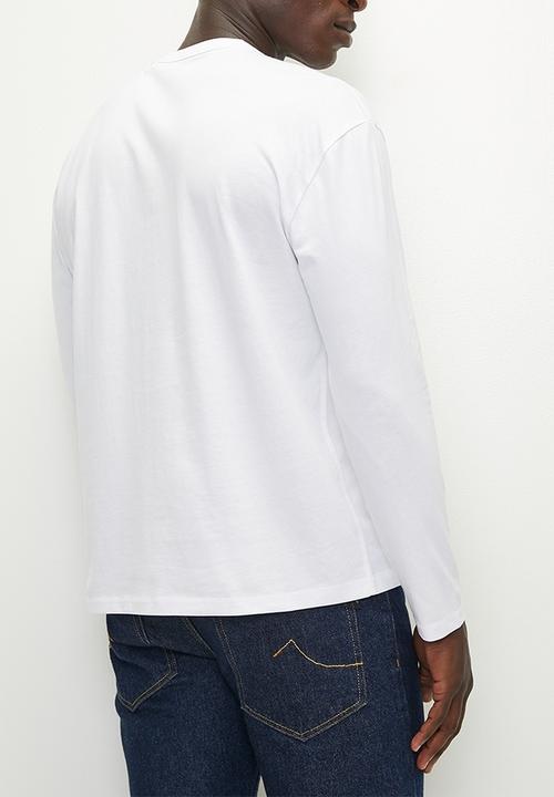 GUESS - Long sleeve  cn over embro tee - pure white