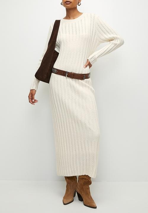 edit - Knitwear midi dress - cream