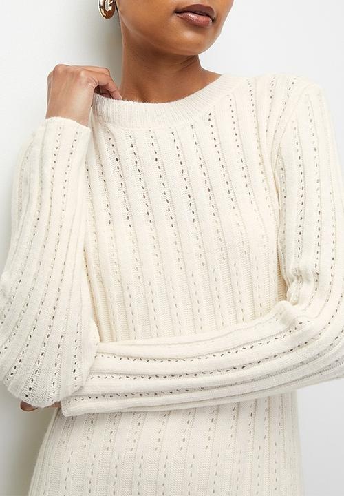 edit - Knitwear midi dress - cream