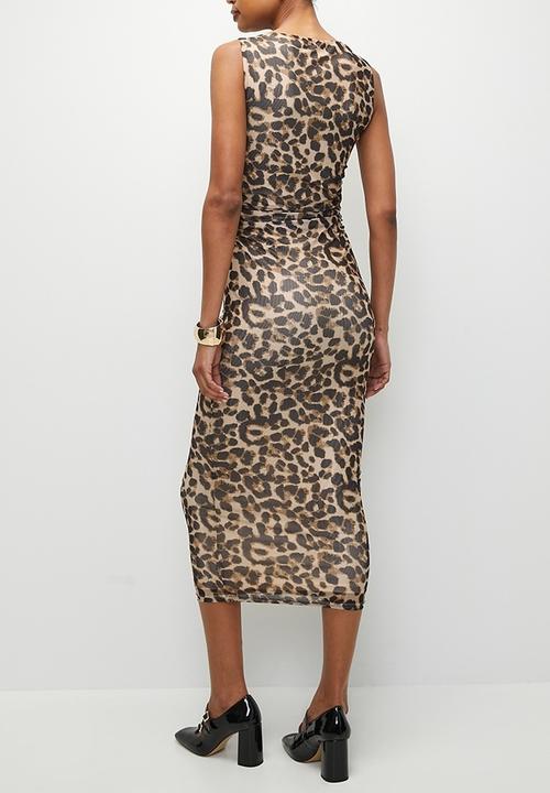 VELVET - Column Maxi Dress - Leopard