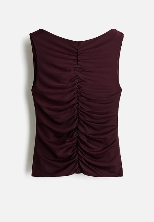 H&M - Ruched top - burgundy