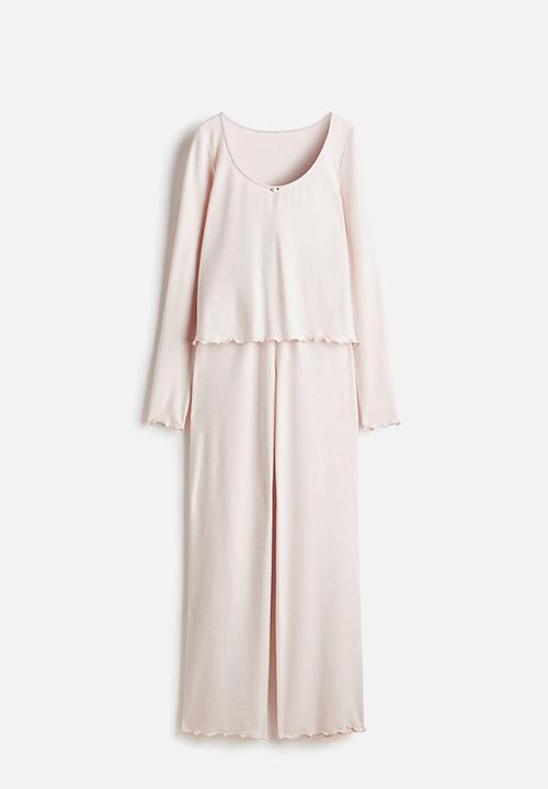 H&M - Brushed jersey pyjamas - pale pink