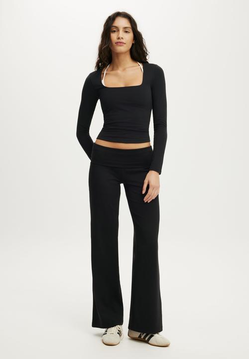 Cotton On - Ultra Soft Square Neck Long Sleeve - Black