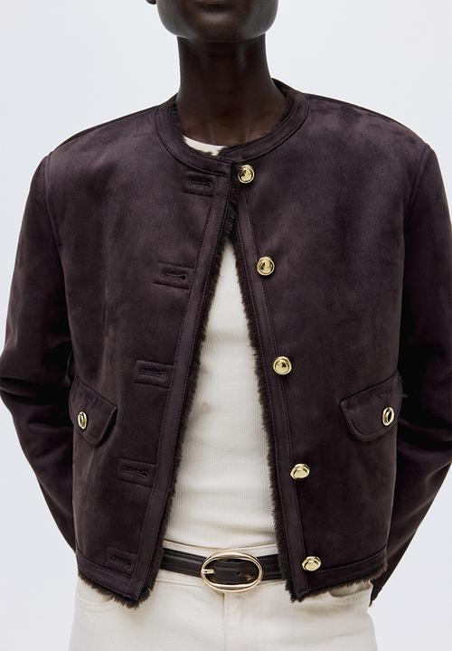 H&M - Pile-lined jacket - dark brown