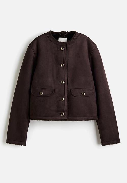 H&M - Pile-lined jacket - dark brown