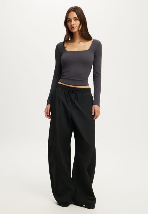 Cotton On - Ultra Soft Square Neck Long Sleeve - Graphite