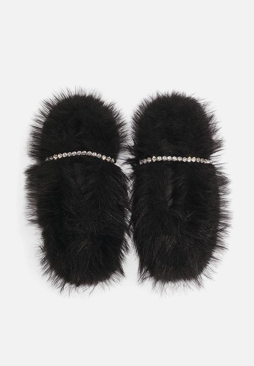 H&M - Embellished slippers - black