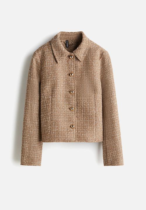 Textured jacket - beige - 13045570011