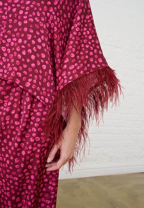 Me&B - Sizzle Pants with Feather Trim - Pink