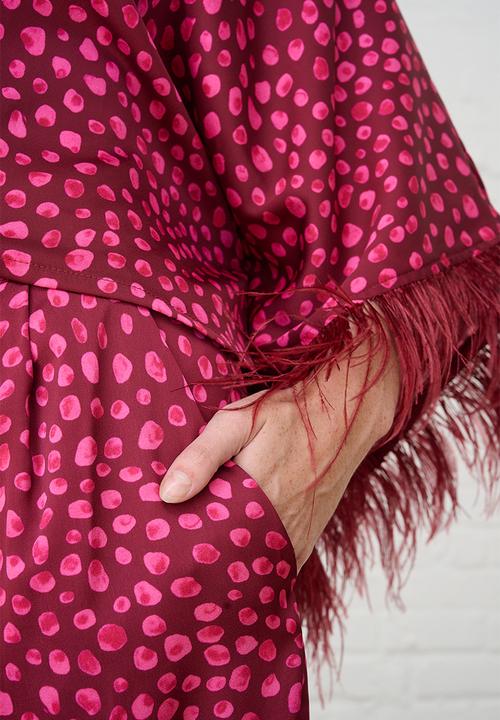 Me&B - Sizzle Pants with Feather Trim - Pink