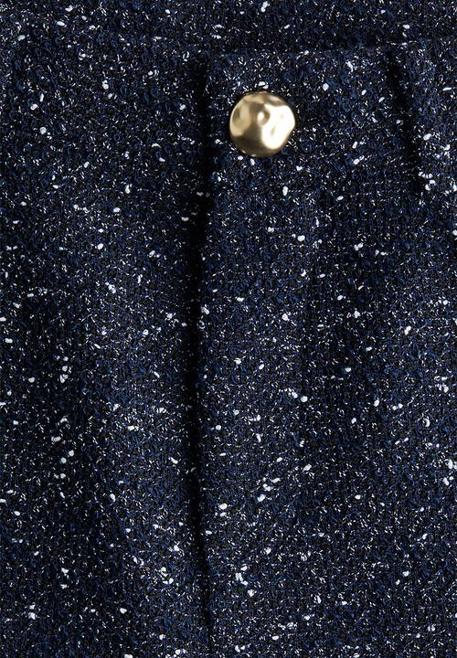 H&M - Boucl? trousers - navy blue marl