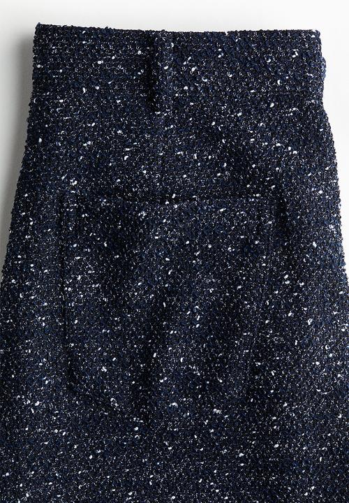 H&M - Boucl? trousers - navy blue marl