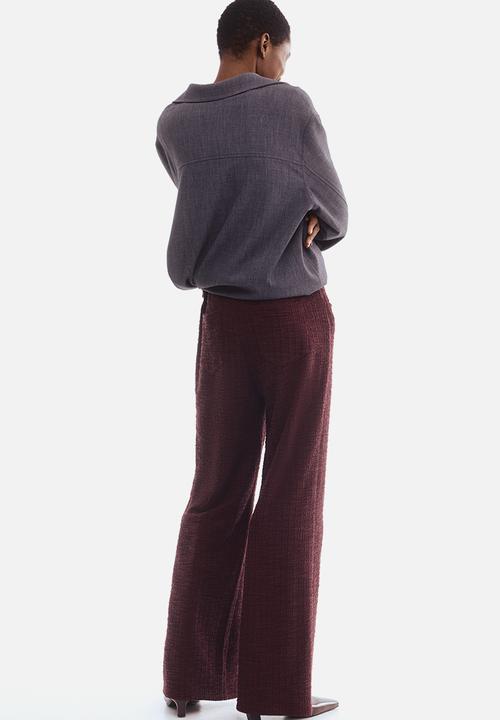 H&M - Boucl trousers - burgundy