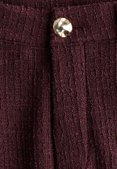 H&M - Boucl trousers - burgundy