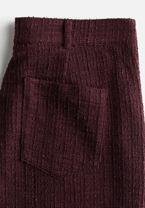 H&M - Boucl trousers - burgundy