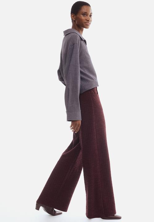 H&M - Boucl trousers - burgundy