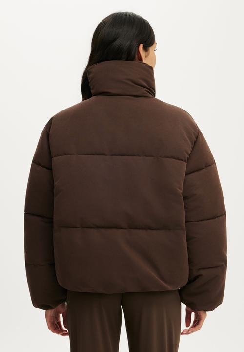Cotton On - The Mother Puffer Soft Touch Jacket - French Roast